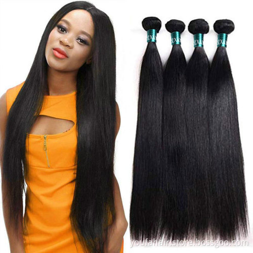 High Quality 100 Natural Hair Weft Virgin Brazilian Hair Weave Silky Straight Hair Bundles 10 to 40 Inch Wholesale Deal Weaving
